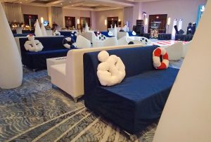 Nautical Lounge Furniture Setup for Corporate Event in Florida